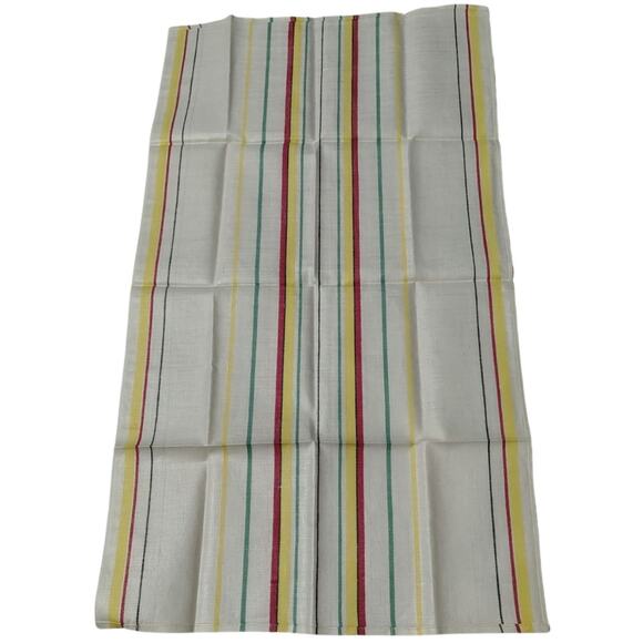 40s 50s Pure Linen Striped Tea Towel Unused French Kitchen Towel New Without Tag - Picture 2 of 4